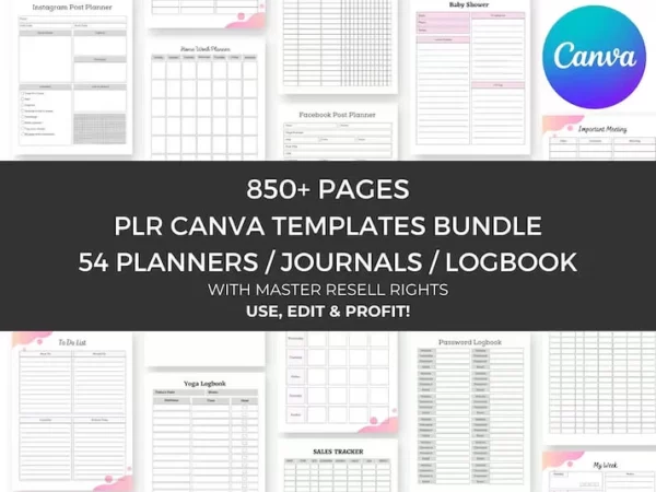 850 Pages PLR Planners/Journals/Templates - Image 3